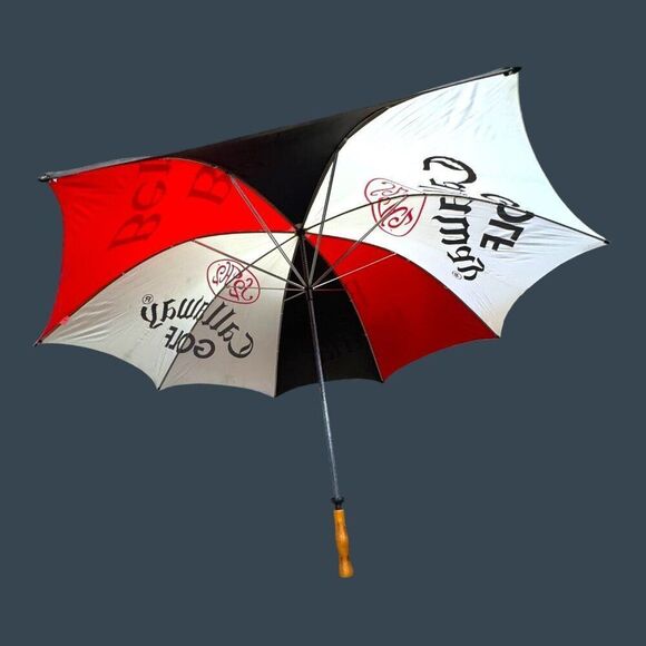 Callaway Big Bertha Golf Logo Umbrella Red/Black/White 64" Wooden Handle READ - Picture 4 of 9